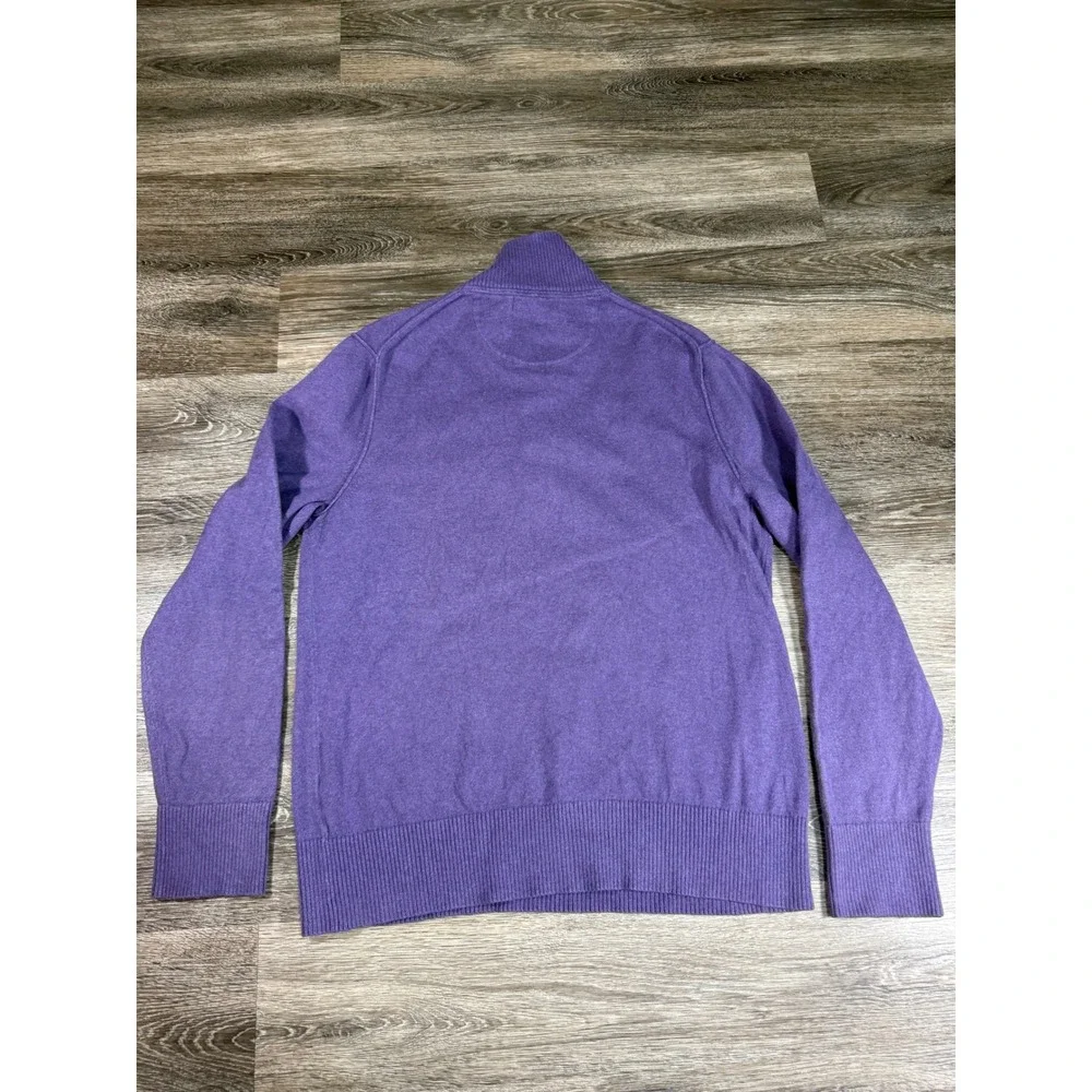 Banana Republic Sweater Mens L Orchid Purple Cotton Cashmere Mock‎ Neck Button